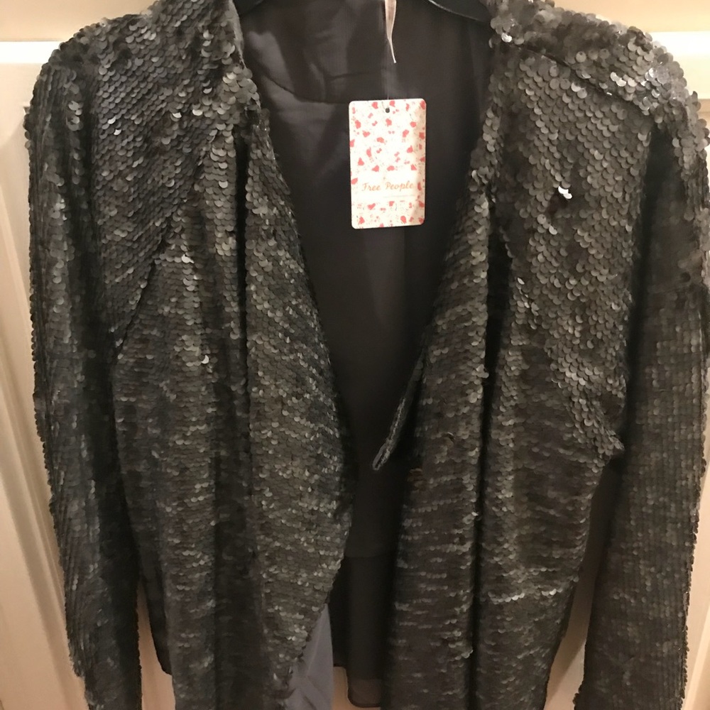 Free People grey sequins jacket - Picture 4 of 8